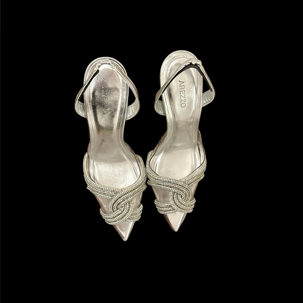 Arezzo Silver Embellished Women's Heels